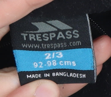 Trespass Boys Black 1/2 Zip Sweatshirt 2-3 Years Lightweight