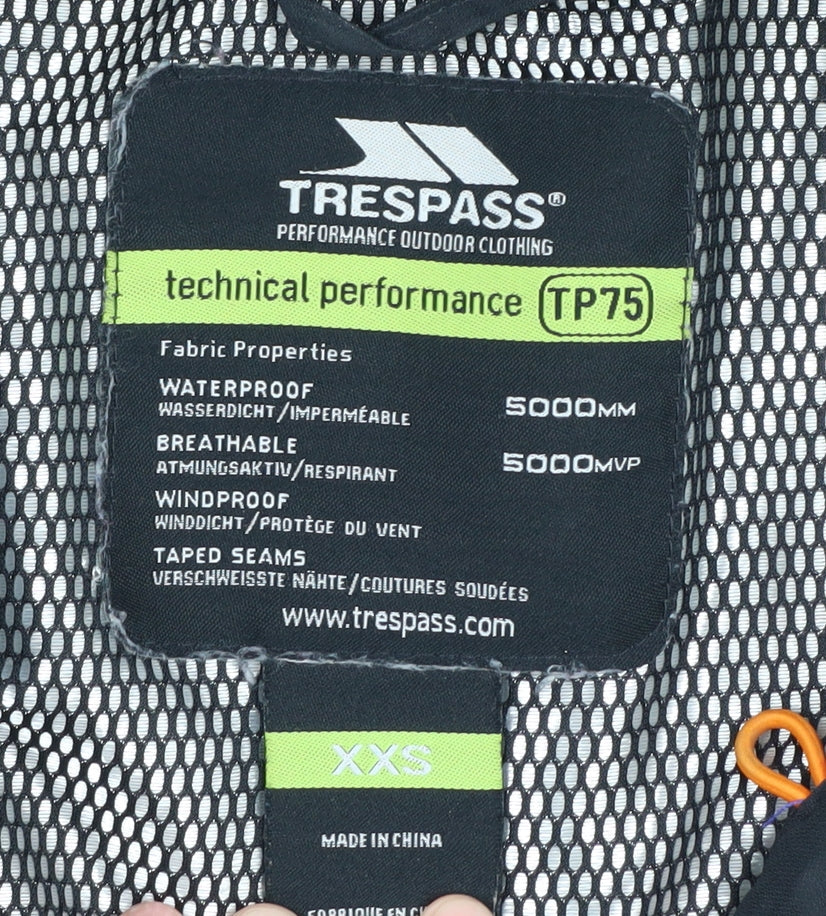 Mens UK Size 2XS Trespass Black Anorak Coat