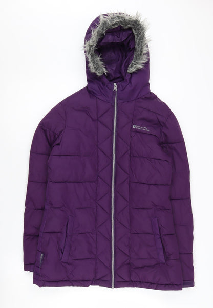 Mountain Warehouse Girls Purple Puffer Jacket 11-12Y Hooded