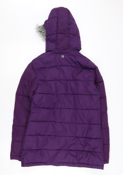 Mountain Warehouse Girls Purple Puffer Jacket 11-12Y Hooded