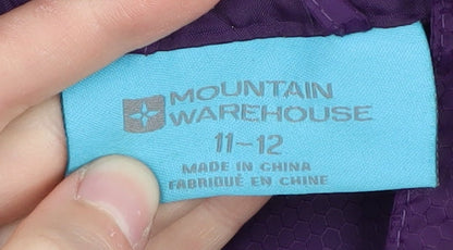 Mountain Warehouse Girls Purple Puffer Jacket 11-12Y Hooded