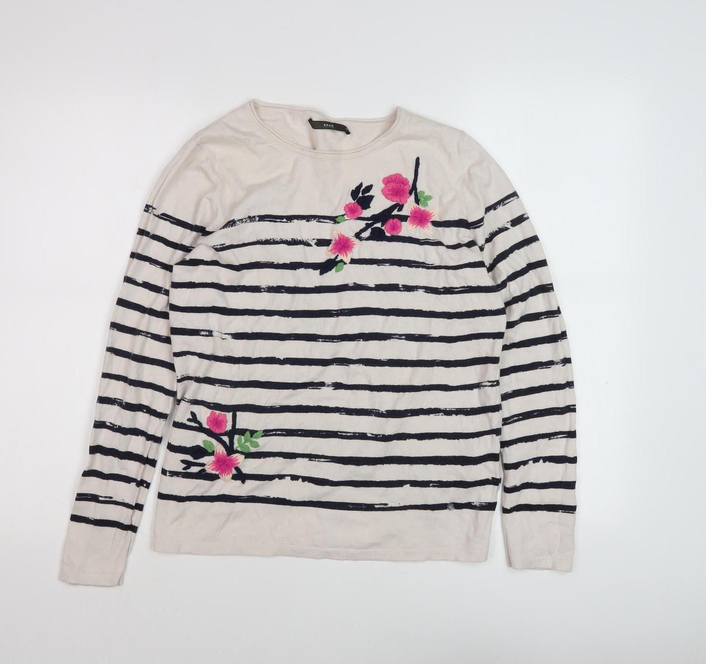Brax Women's Multicoloured Embroidered Long Sleeve Top