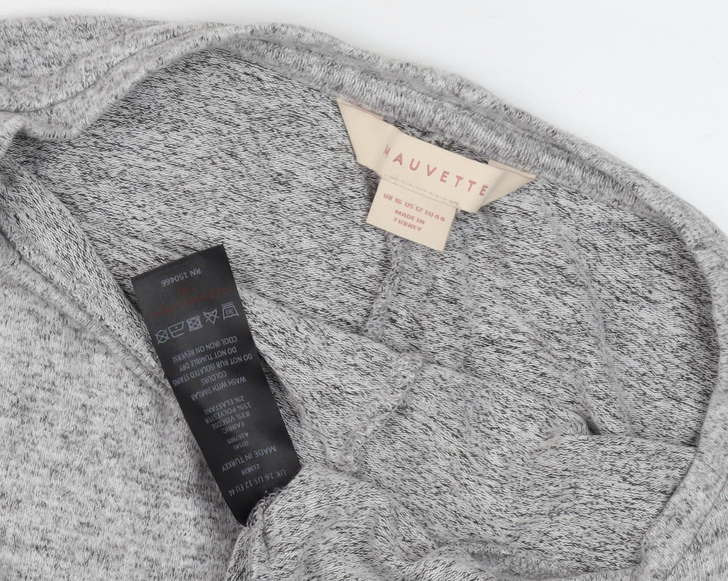 AUVETTE Women's Grey Long Sleeve Knit Top Size 16