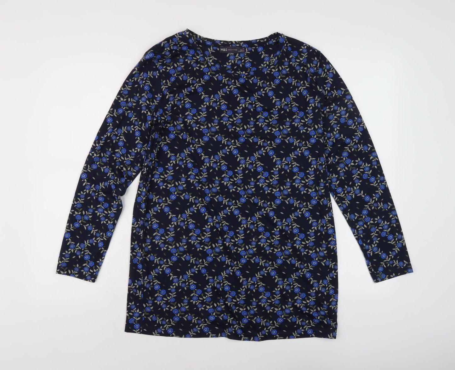 Womens UK Size 10 Marks and Spencer Blue Basic Blouse