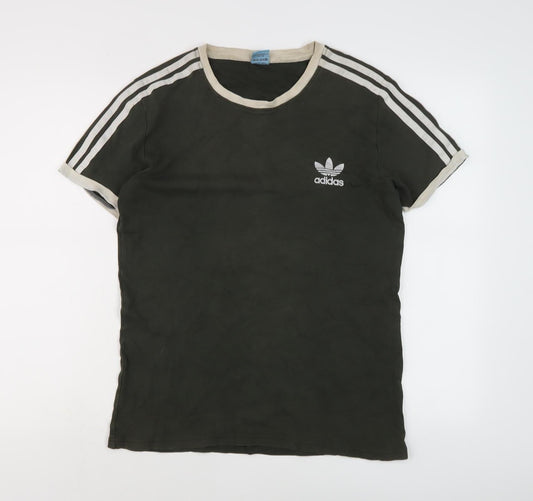 Adidas Men's Black Cotton T-Shirt L, Logo Design