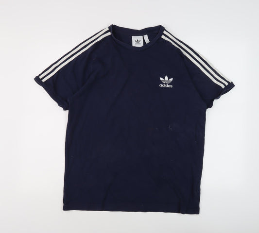 Adidas Men's Blue Large T-Shirt, Logo Accent, Comfortable Fit