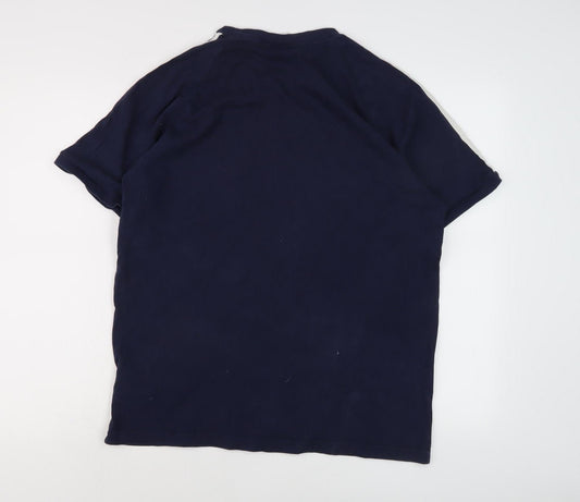 Adidas Men's Blue Large T-Shirt, Logo Accent, Comfortable Fit