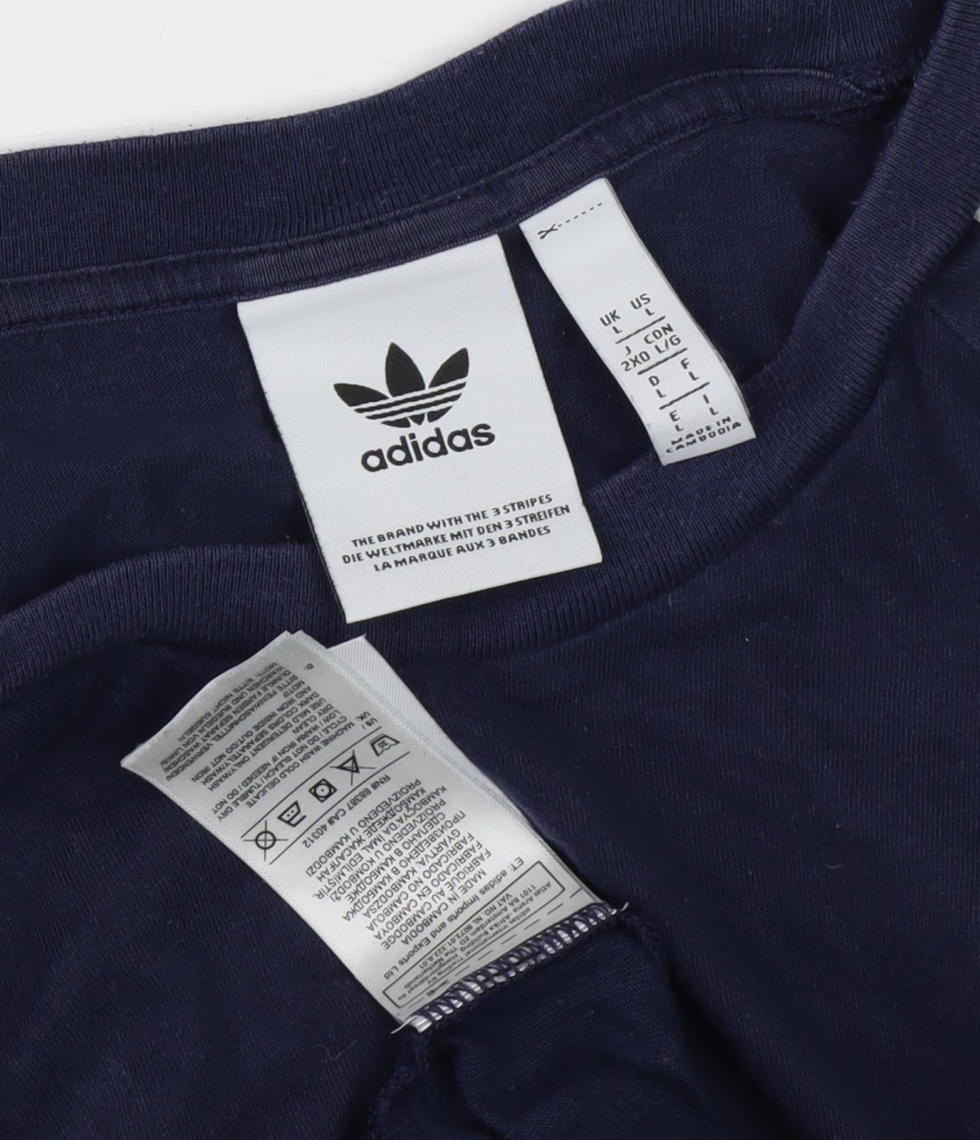 Adidas Men's Blue Large T-Shirt, Logo Accent, Comfortable Fit
