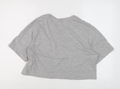 Womens UK Size 10 ellesse Grey Cropped T-Shirt