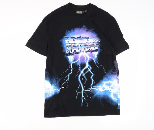 Mens UK Size XS Back to the Future Black  T-Shirt