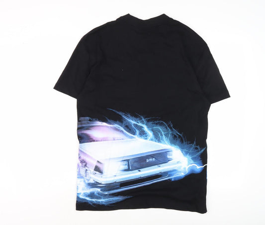 Mens UK Size XS Back to the Future Black  T-Shirt