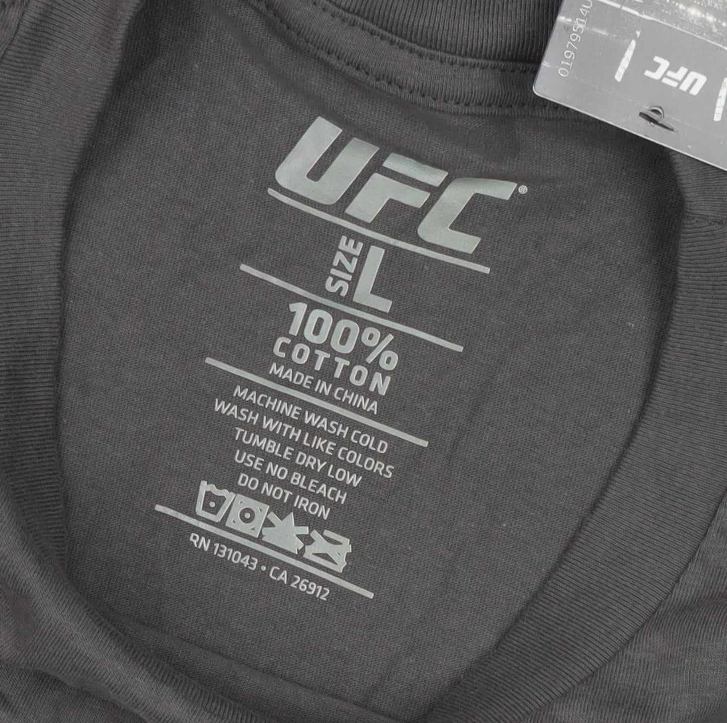 UFC Men's Grey L Graphic T-Shirt Sports Casual