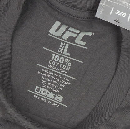 UFC Men's Grey L Graphic T-Shirt Sports Casual