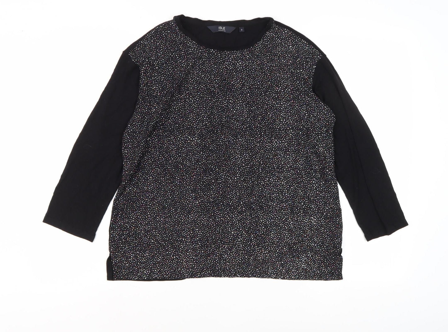 Isle Collection Women's Black Long Sleeve Top S