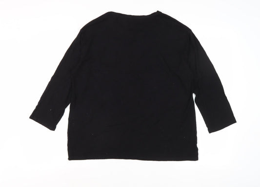 Isle Collection Women's Black Long Sleeve Top S