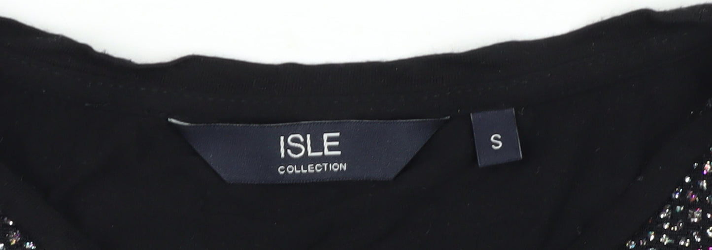 Isle Collection Women's Black Long Sleeve Top S