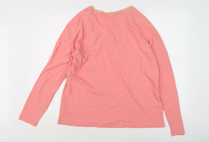 Hush Women's Pink Jersey T-Shirt Size L Long Sleeve
