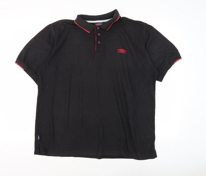 Umbro Men's XL Black Polo Shirt, Cotton Blend Casual Wear