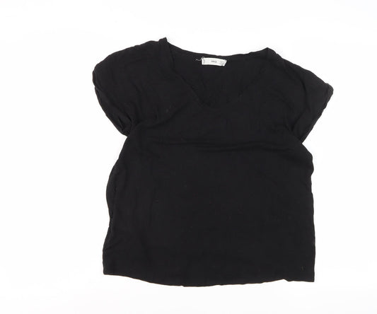 Womens UK Size L MNG Black Basic T-Shirt