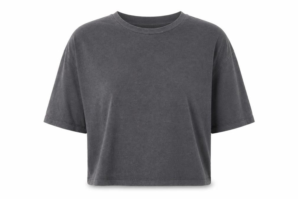 Womens UK Size M No Data Grey Basic T-Shirt