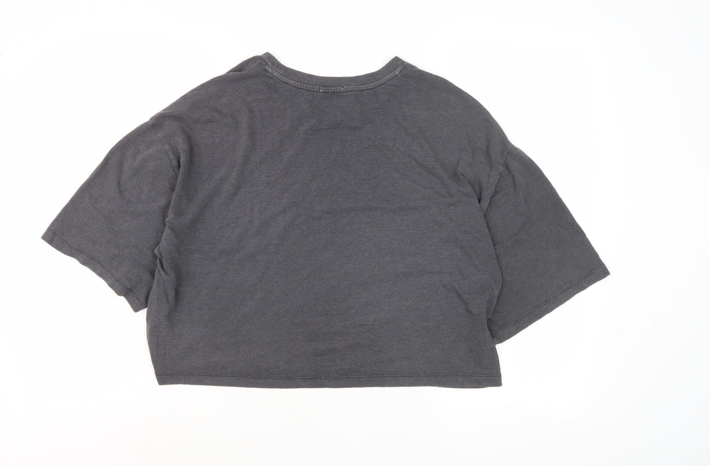 Womens UK Size M No Data Grey Basic T-Shirt