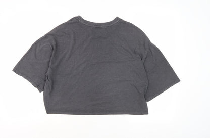 Womens UK Size M No Data Grey Basic T-Shirt
