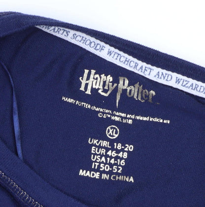 Unisex Adults UK Size XL Harry Potter Blue Basic T-Shirt