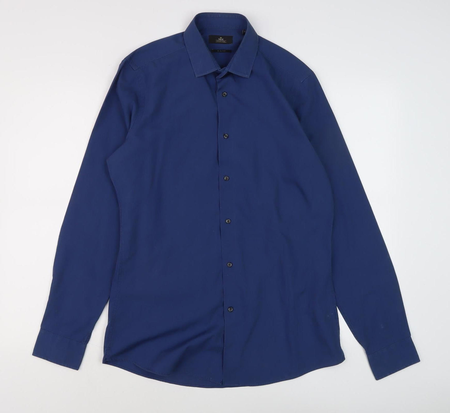 Mens UK Collar Size 15 Slim NEXT Smart Blue  Dress Shirt