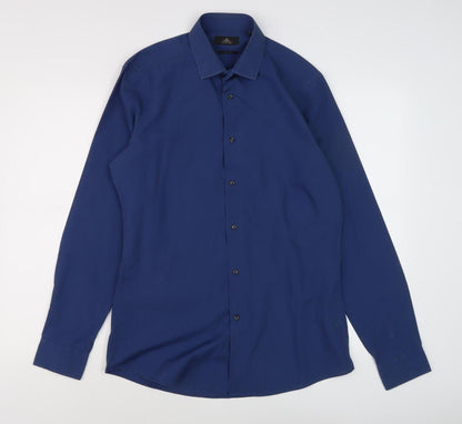 Mens UK Collar Size 15 Slim NEXT Smart Blue  Dress Shirt