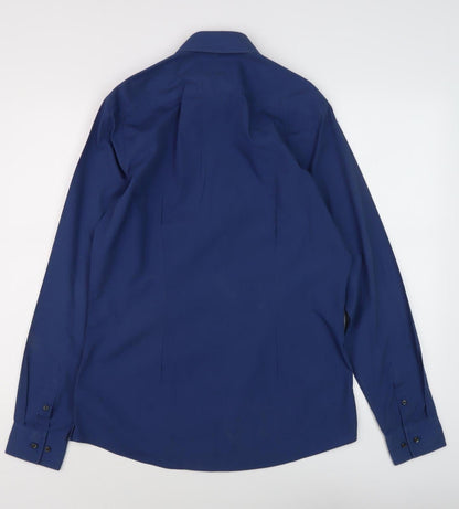 Mens UK Collar Size 15 Slim NEXT Smart Blue  Dress Shirt