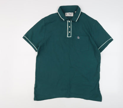 Penguin Men's Green Short Sleeve Polo, Size M