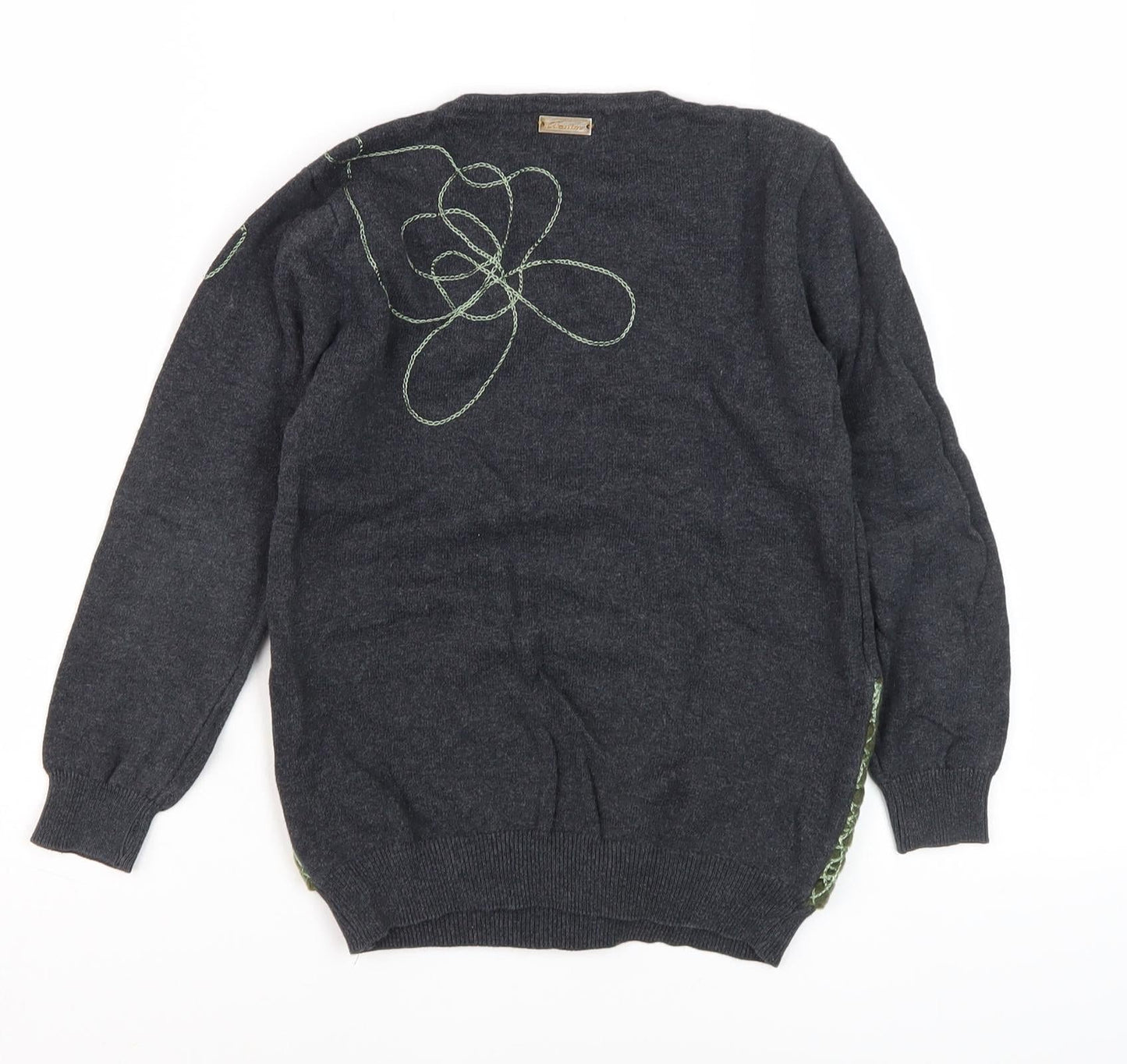 BANIM Girls Black Pullover Sweatshirt 8 Years with Embroidery
