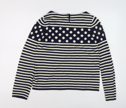 Sparrow Women's Black Striped Pullover Jumper M