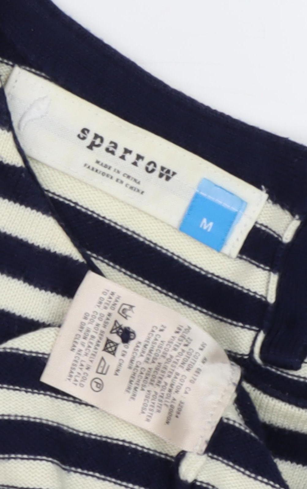 Sparrow Women's Black Striped Pullover Jumper M