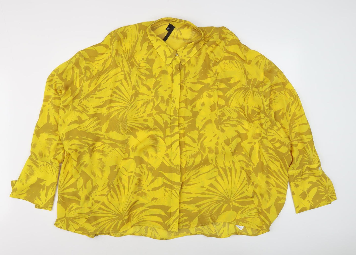 Womens UK Size 18 Topshop Yellow Basic Blouse