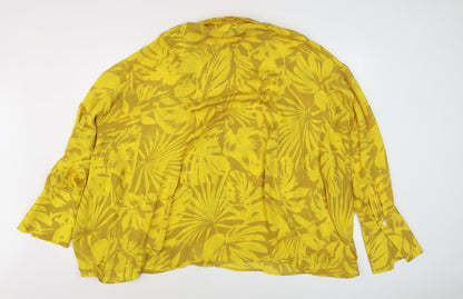 Womens UK Size 18 Topshop Yellow Basic Blouse