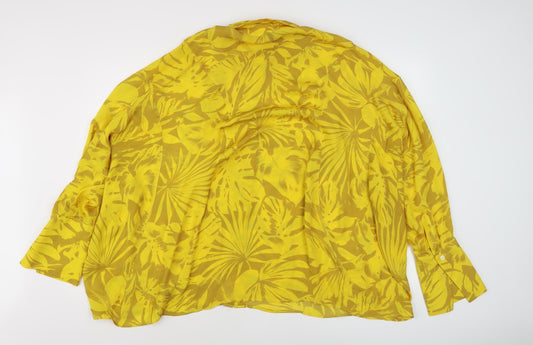 Womens UK Size 18 Topshop Yellow Basic Blouse