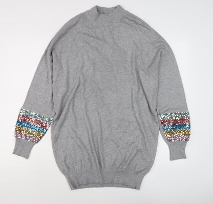 Womens UK Size 14 M&Co Grey Pullover Jumper