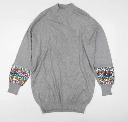Womens UK Size 14 M&Co Grey Pullover Jumper
