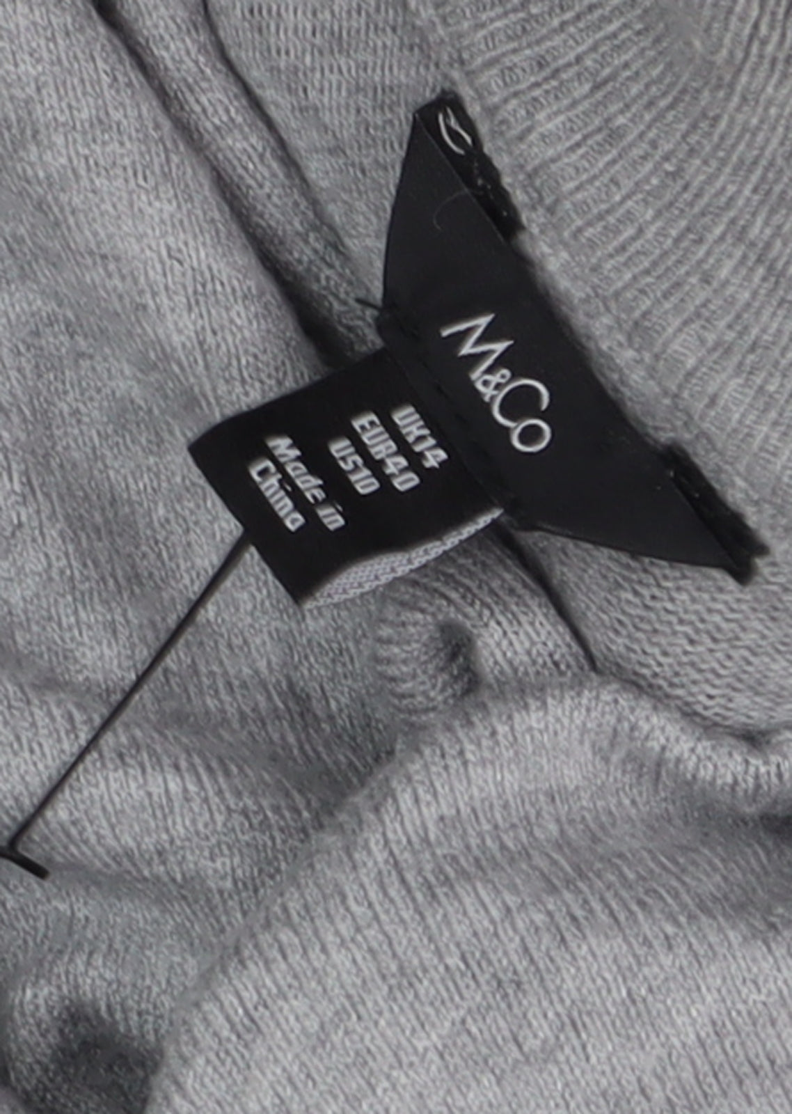Womens UK Size 14 M&Co Grey Pullover Jumper