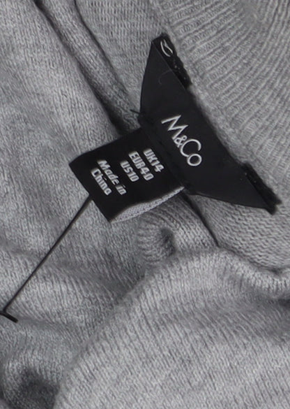 Womens UK Size 14 M&Co Grey Pullover Jumper