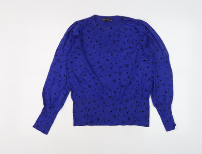 Womens UK Size M Marks and Spencer Blue Pullover Jumper