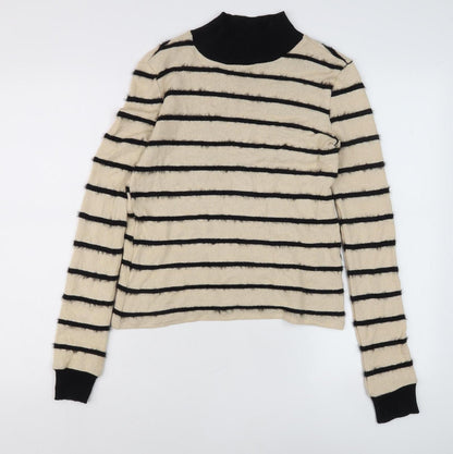 Womens UK Size 2 Zara Beige Pullover Jumper