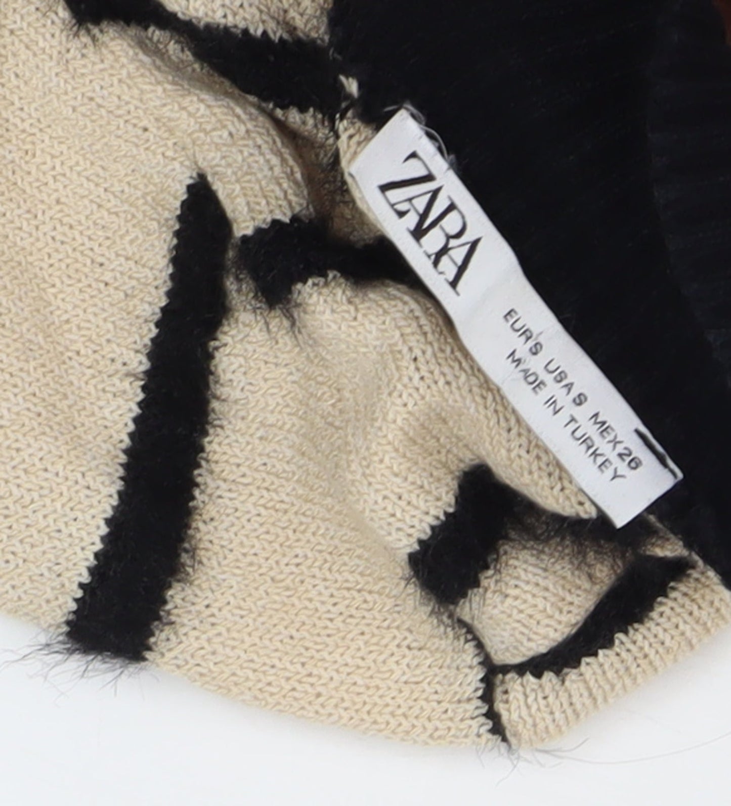 Womens UK Size 2 Zara Beige Pullover Jumper