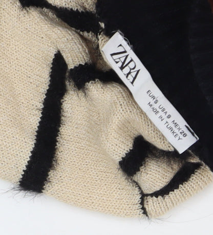Womens UK Size 2 Zara Beige Pullover Jumper