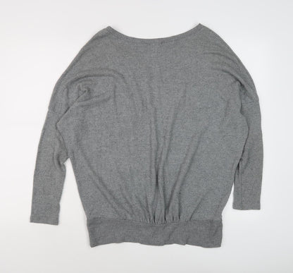Eberjey Women's Grey Relaxed Knit Pullover Jumper S