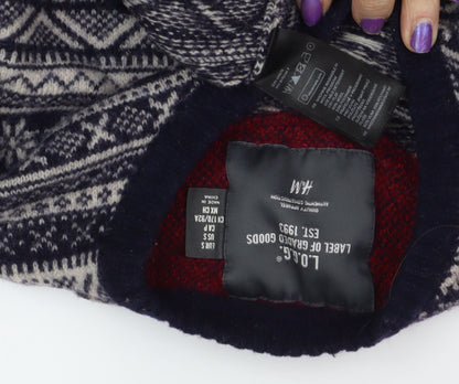 H&M Men’s Blue Fair Isle Wool Jumper, M, Winter