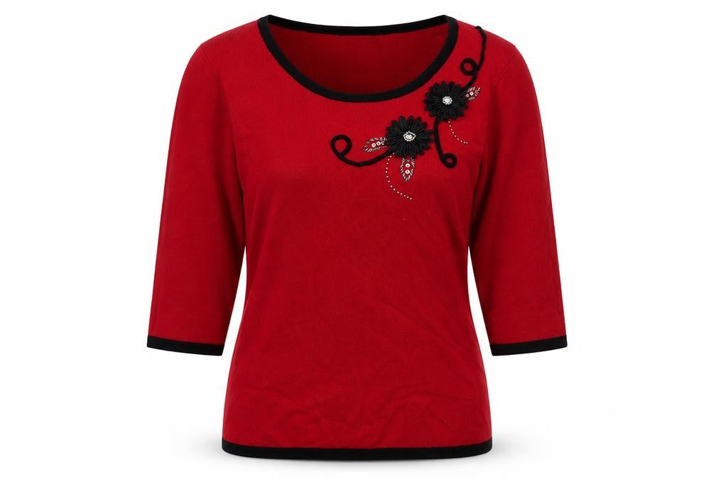 Womens UK Size M Anna Rose Red Pullover Jumper