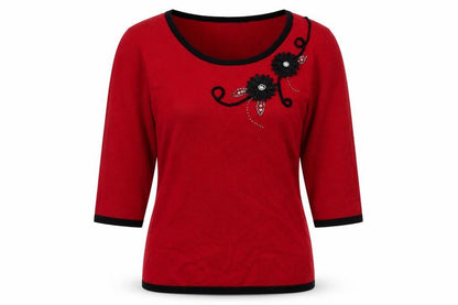 Womens UK Size M Anna Rose Red Pullover Jumper