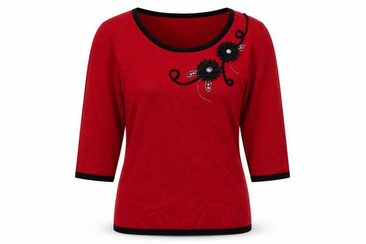 Womens UK Size M Anna Rose Red Pullover Jumper